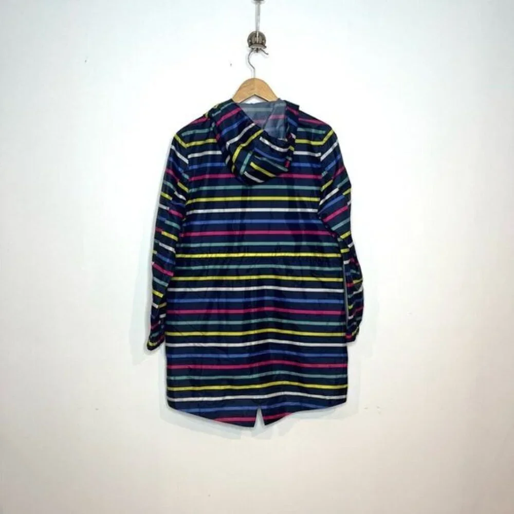 3/$80 🌈— Joules Navy Multi-Stripe Hooded Raincoat - Picture 7 of 14